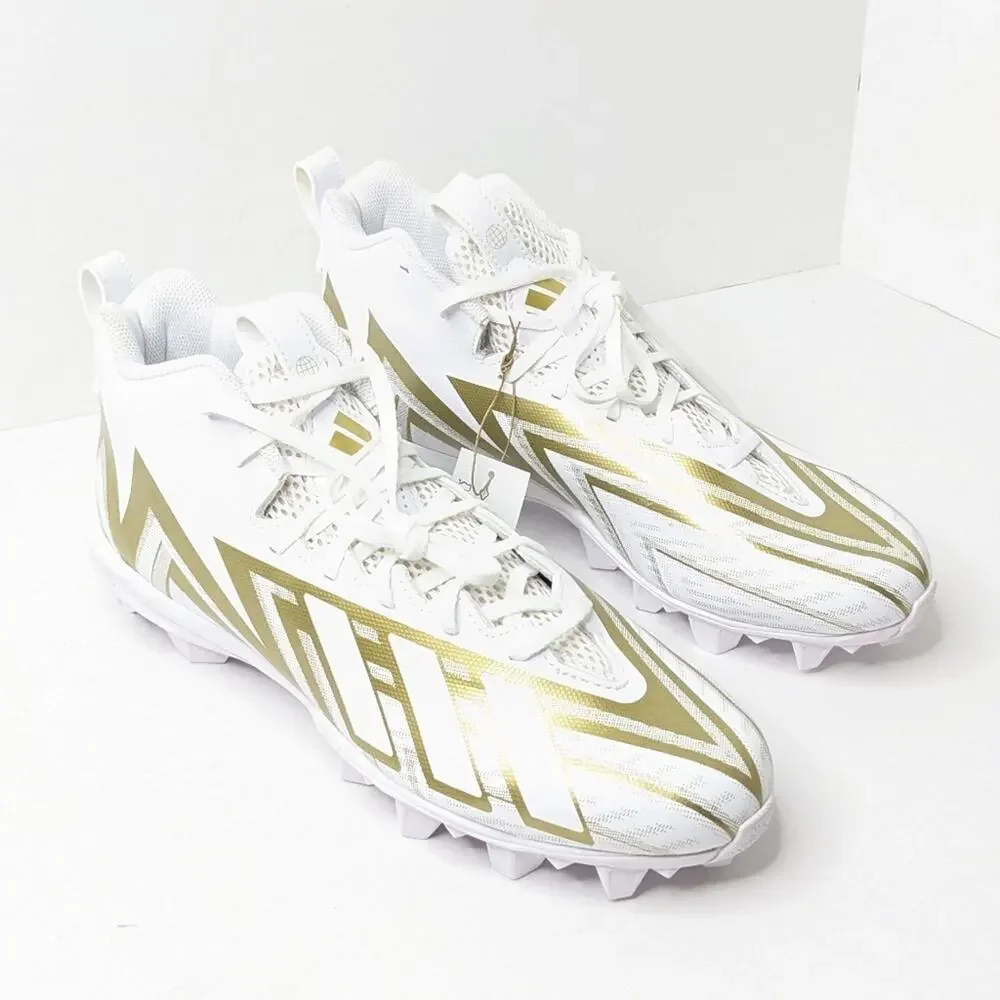 Adidas Freak Spark 23 Football Cleats, White/Gold, Men's 11.5